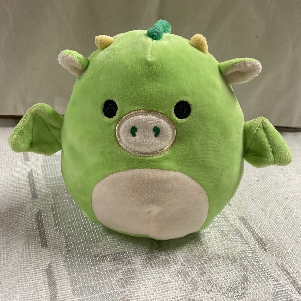 Squishmallows Dexter the Green  Dragon Soft Plush with Yellow Horns 6”